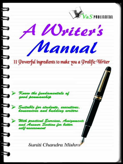 Title details for A Writer's Manual by Suniti Chandra Mishra - Available